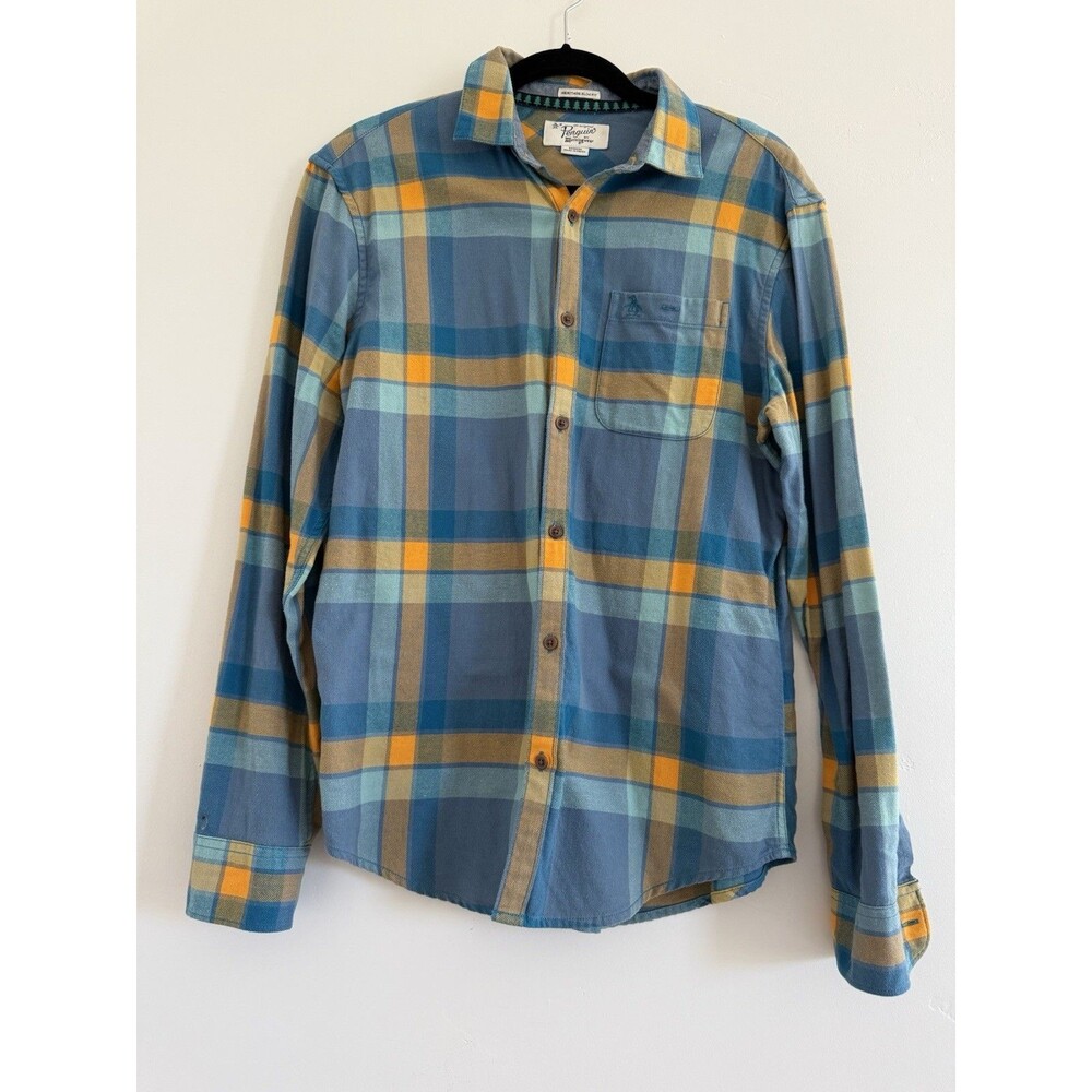 An Original Penguin By Munsingwear Men's Long Sleeve Plaid Button Up Size M